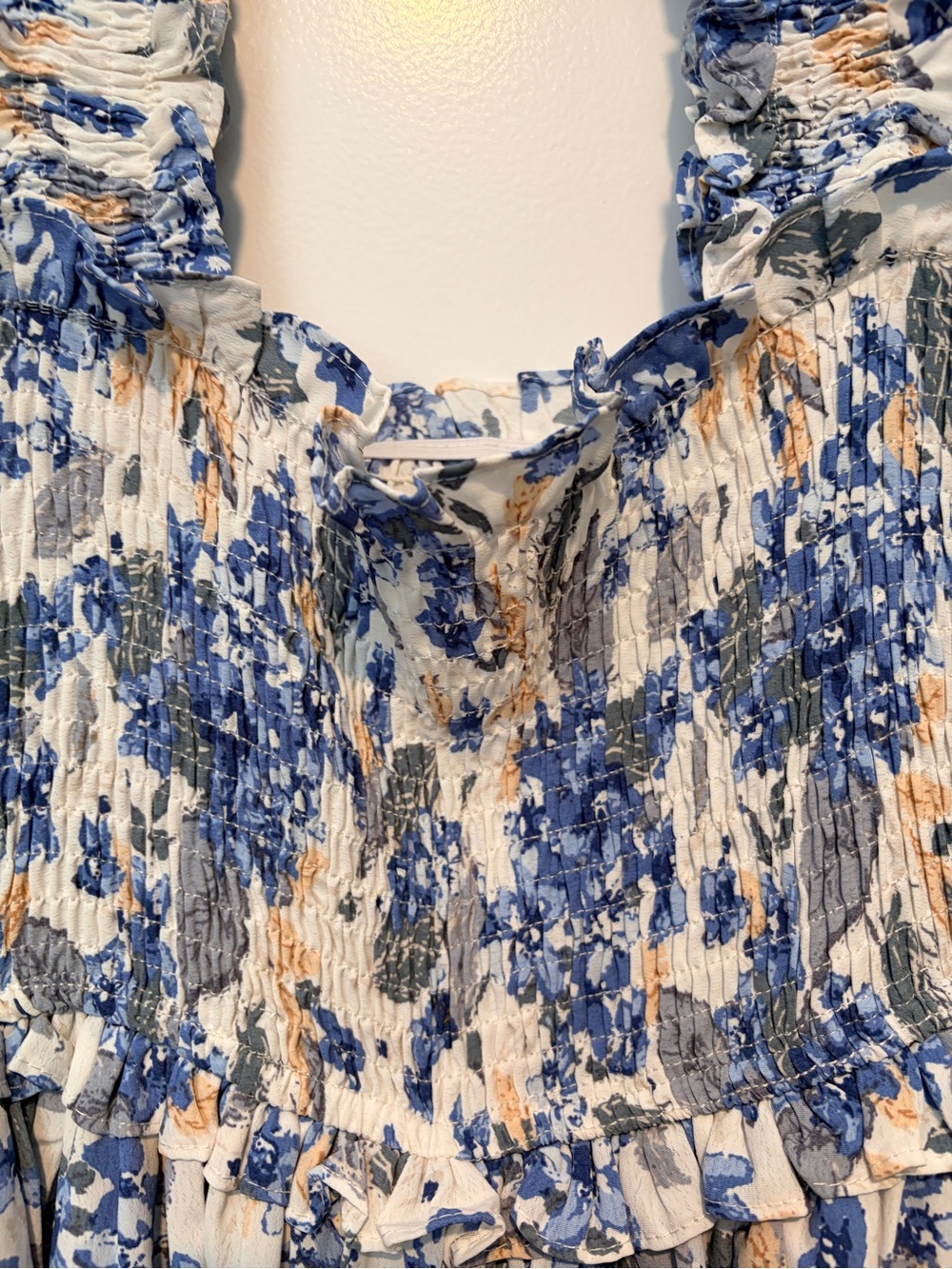Altar’d State Blue Floral Smocked Midi Dress NWT XS Cottagecore Romantic - Picture 3 of 10
